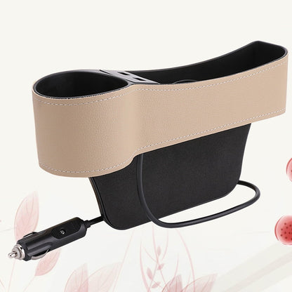 Masteelf Car Seat Gap Storage Box 1Set Beige Leather with Car Seat Slide Filler for Drivers V1189-LWWAL-20260327-03584