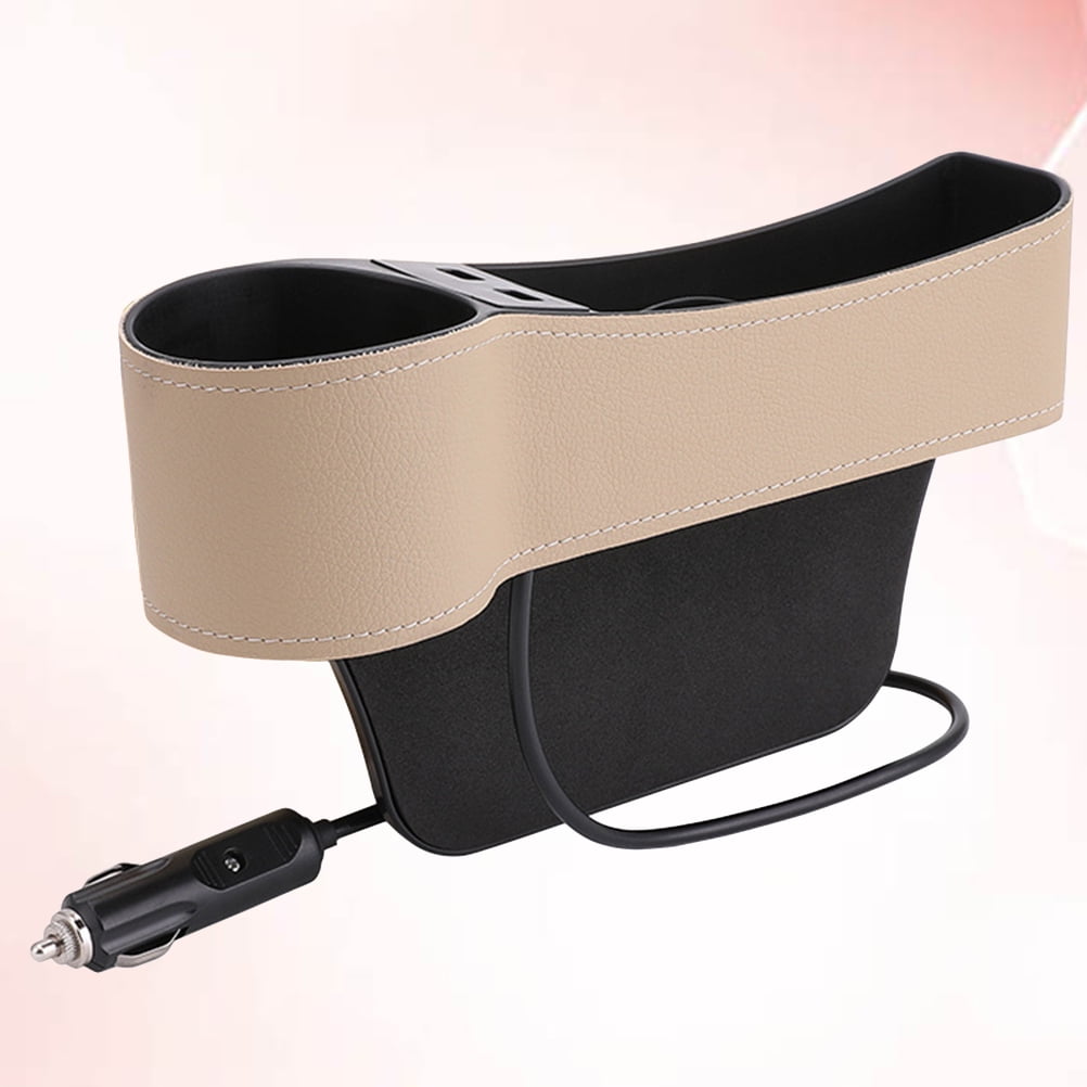 Masteelf Car Seat Gap Storage Box 1Set Beige Leather with Car Seat Slide Filler for Drivers V1189-LWWAL-20260327-03584