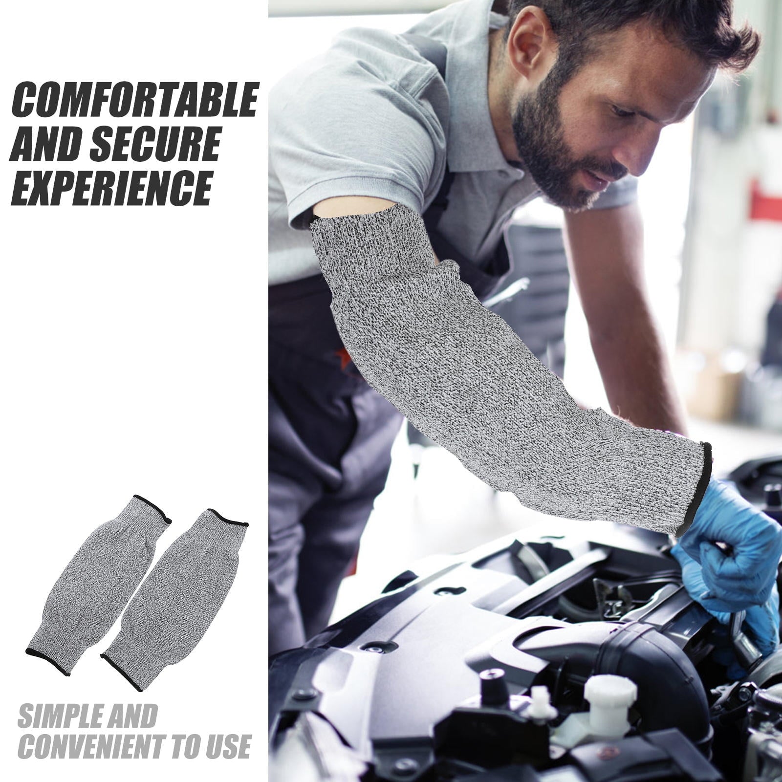 SWETRACE Gardening Sleeves Arm Protection Cut Resistant Sleeves Grey 1 Pair V1189-LWWAL-20260327-03591