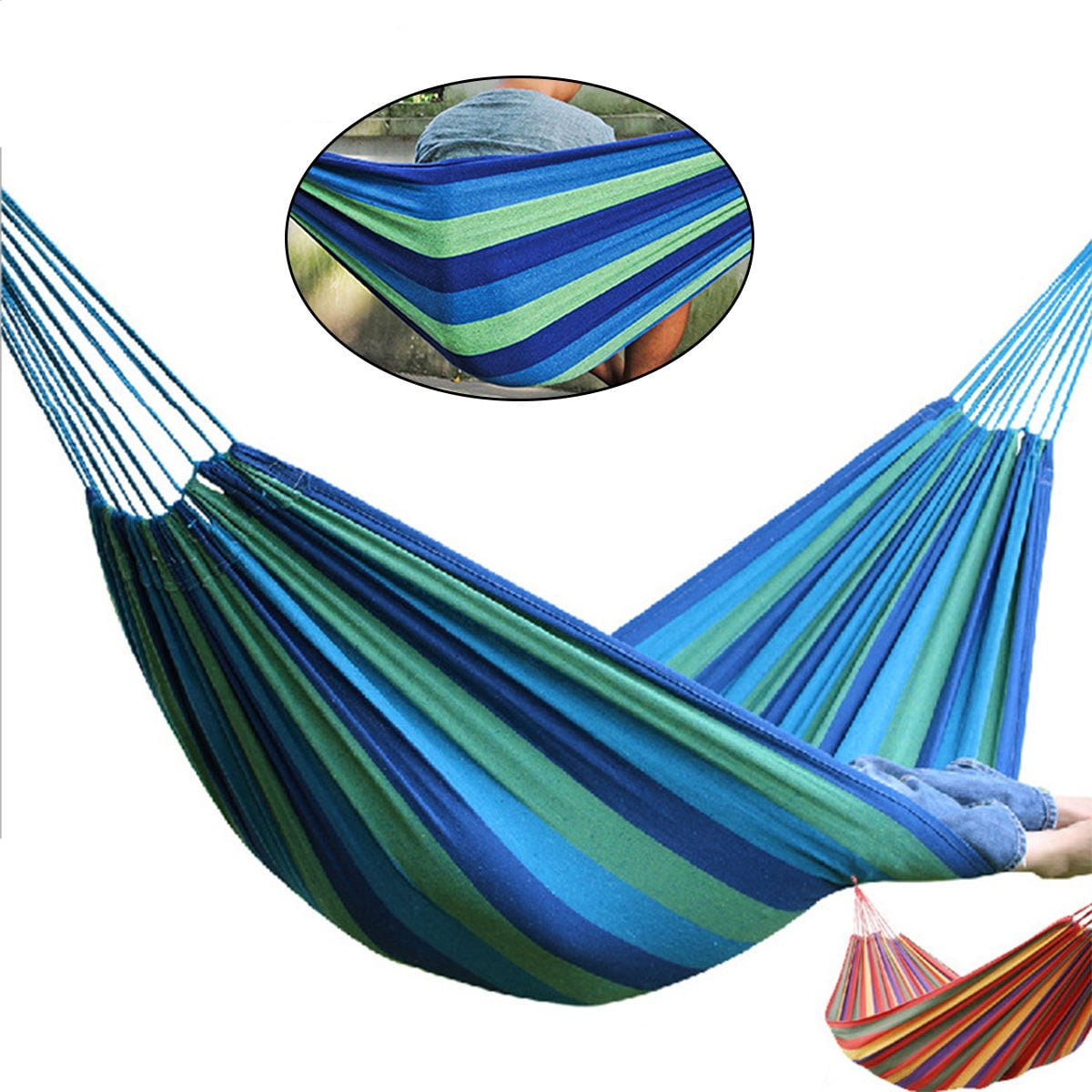 SWETRACE Hammocks for Adults Canvas Blue 1Set 110x31in V1189-LWWAL-20260327-03594