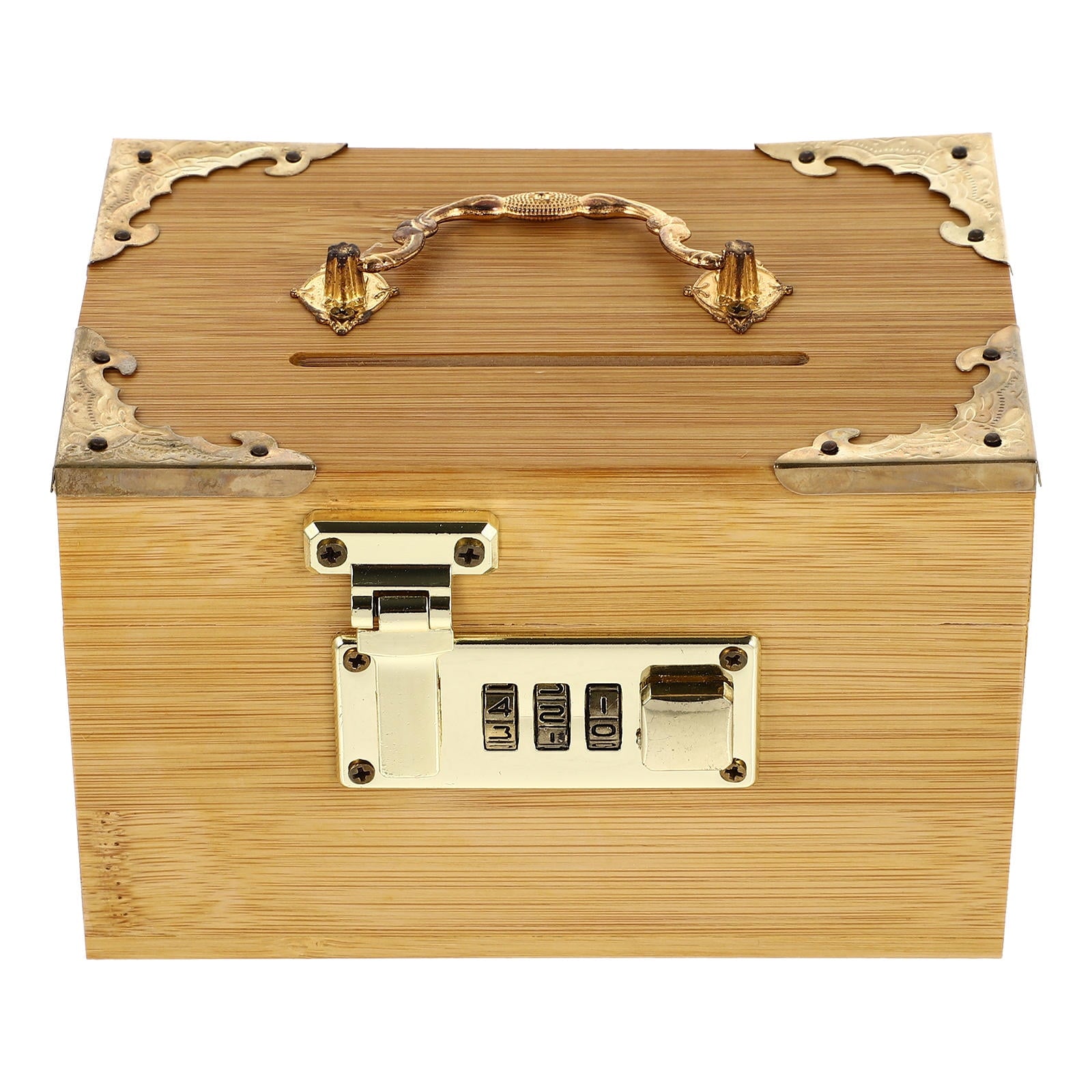 SWETRACE Retro Money-Saving Box With Combination Lock - Scratch- Keepsakes Container 1Pc 11.8x3.9x3.9in V1189-LWWAL-20260327-03597