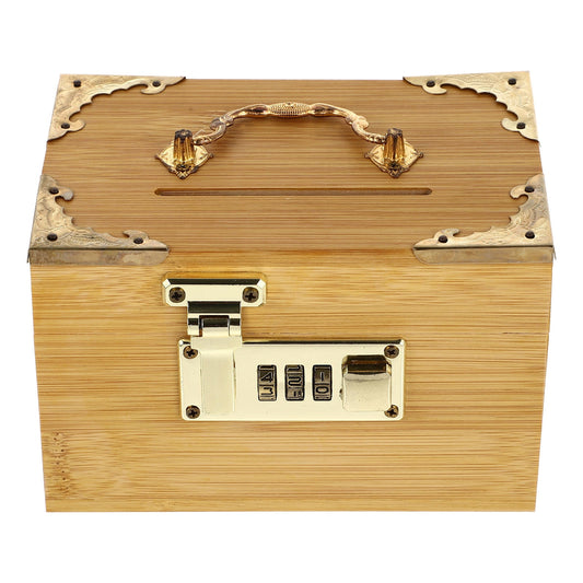 SWETRACE Retro Money-Saving Box With Combination Lock - Scratch- Keepsakes Container 1Pc 11.8x3.9x3.9in V1189-LWWAL-20260327-03597