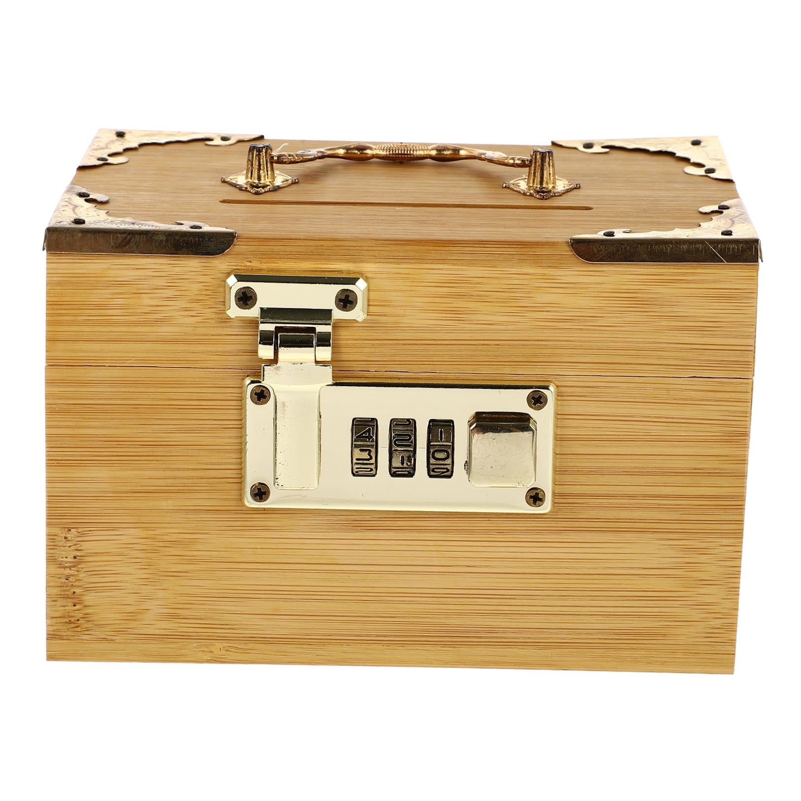 SWETRACE Retro Money-Saving Box With Combination Lock - Scratch- Keepsakes Container 1Pc 11.8x3.9x3.9in V1189-LWWAL-20260327-03597