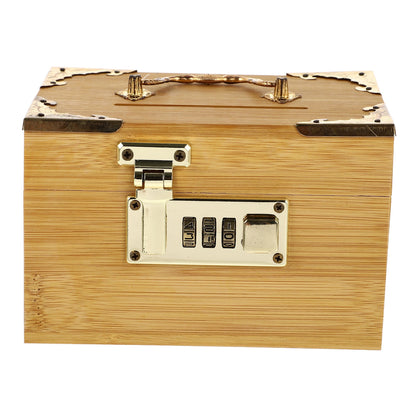 SWETRACE Retro Money-Saving Box With Combination Lock - Scratch- Keepsakes Container 1Pc 11.8x3.9x3.9in V1189-LWWAL-20260327-03597