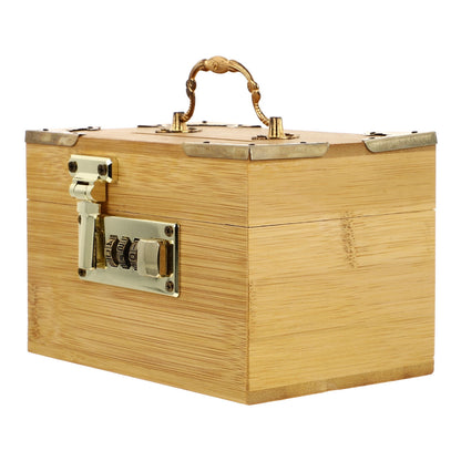 SWETRACE Retro Money-Saving Box With Combination Lock - Scratch- Keepsakes Container 1Pc 11.8x3.9x3.9in V1189-LWWAL-20260327-03597