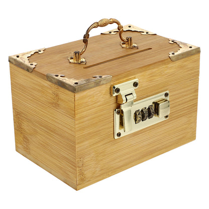SWETRACE Retro Money-Saving Box With Combination Lock - Scratch- Keepsakes Container 1Pc 11.8x3.9x3.9in V1189-LWWAL-20260327-03597