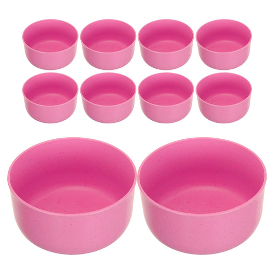 SWETRACE 10Pcs Round Pink Plastic Bowls for Soup and Rice Reusable Home Use V1189-LWWAL-20260327-03603