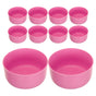 SWETRACE 10Pcs Round Pink Plastic Bowls for Soup and Rice Reusable Home Use V1189-LWWAL-20260327-03603