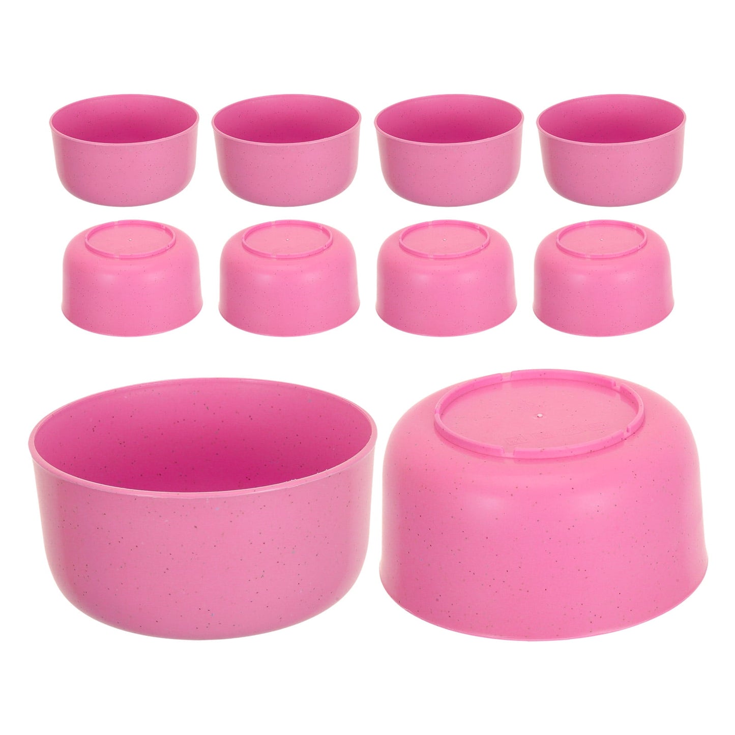 SWETRACE 10Pcs Round Pink Plastic Bowls for Soup and Rice Reusable Home Use V1189-LWWAL-20260327-03603