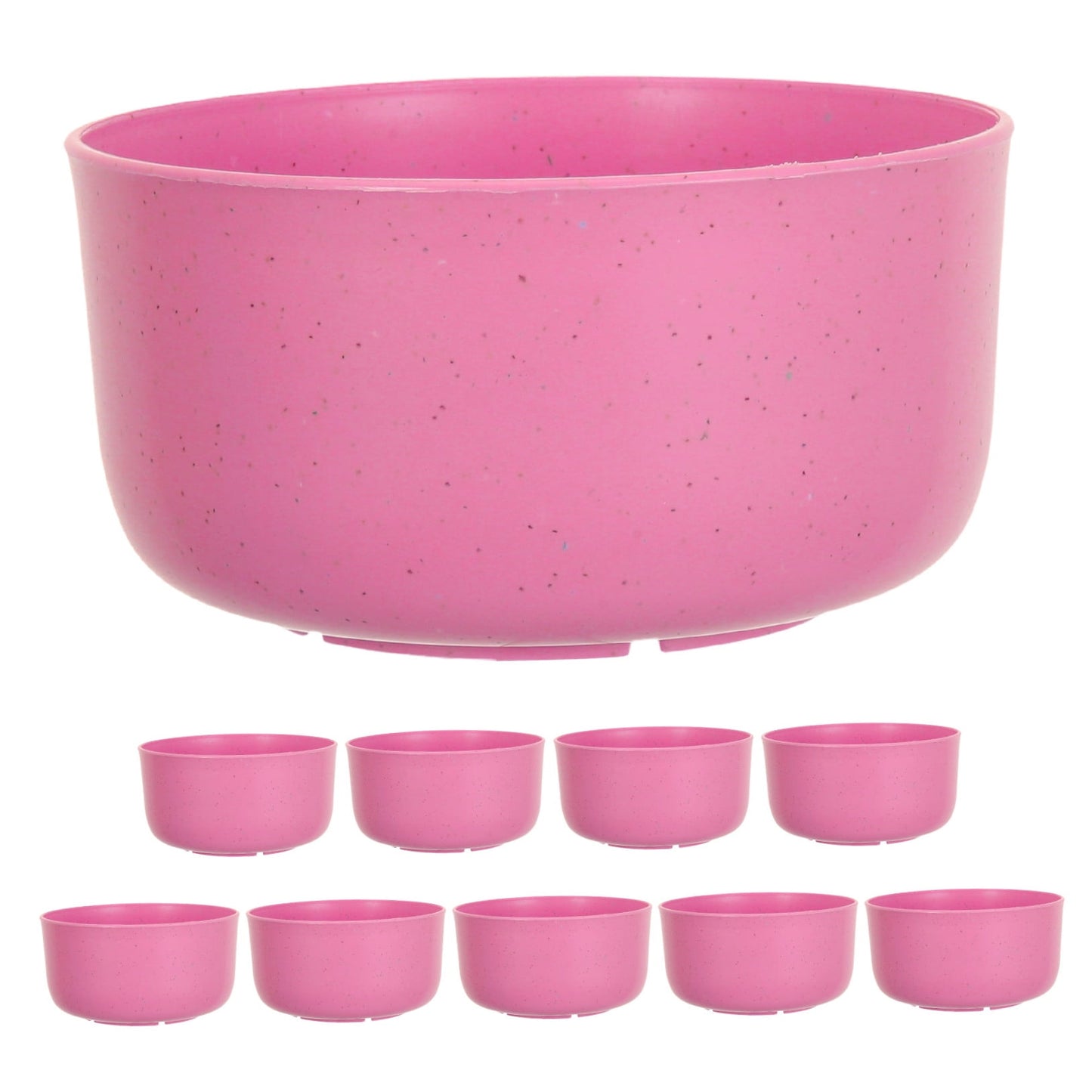 SWETRACE 10Pcs Round Pink Plastic Bowls for Soup and Rice Reusable Home Use V1189-LWWAL-20260327-03603