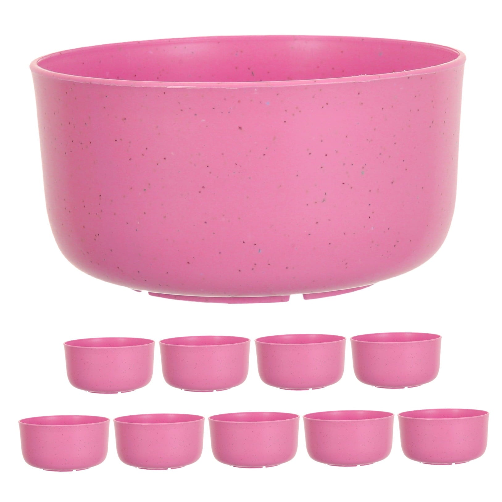 SWETRACE 10Pcs Round Pink Plastic Bowls for Soup and Rice Reusable Home Use V1189-LWWAL-20260327-03603