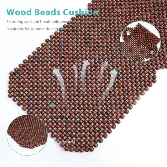 SWETRACE Car Seat Pads Wooden Beads Seat Cushion Breathable Coffee 1 Pc 53.45 x 17.68 x 0.79 inch V1189-LWWAL-20260327-03605
