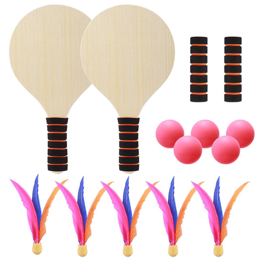 SWETRACE Badminton Rackets for Children Beach Tennis Racket Bamboo 2 Rackets Assorted Color V1189-LWWAL-20260327-03615