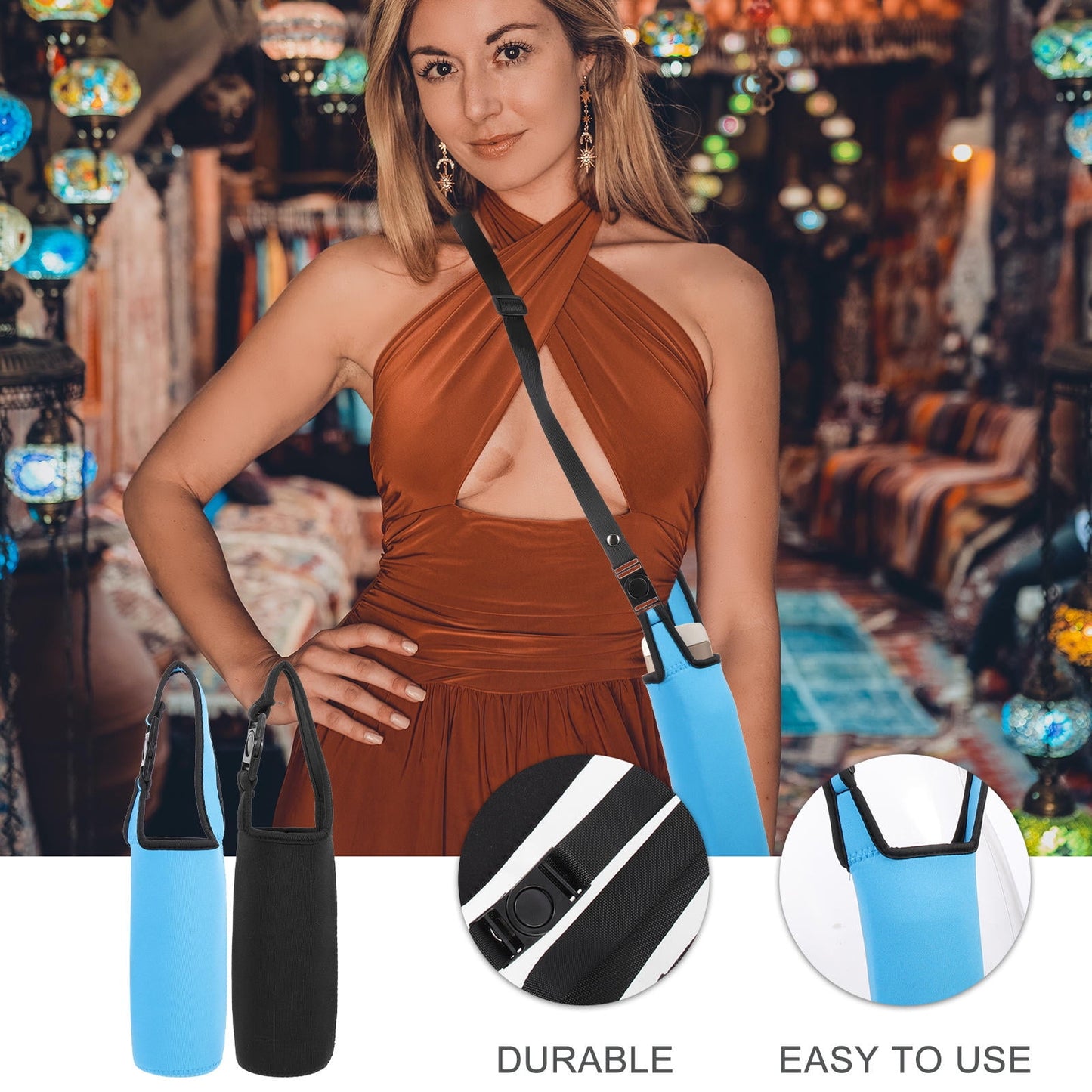 SWETRACE 2Pcs Black Water Bottle Pocket Sleeve for Insulation and Heat Retention V1189-LWWAL-20260327-03623
