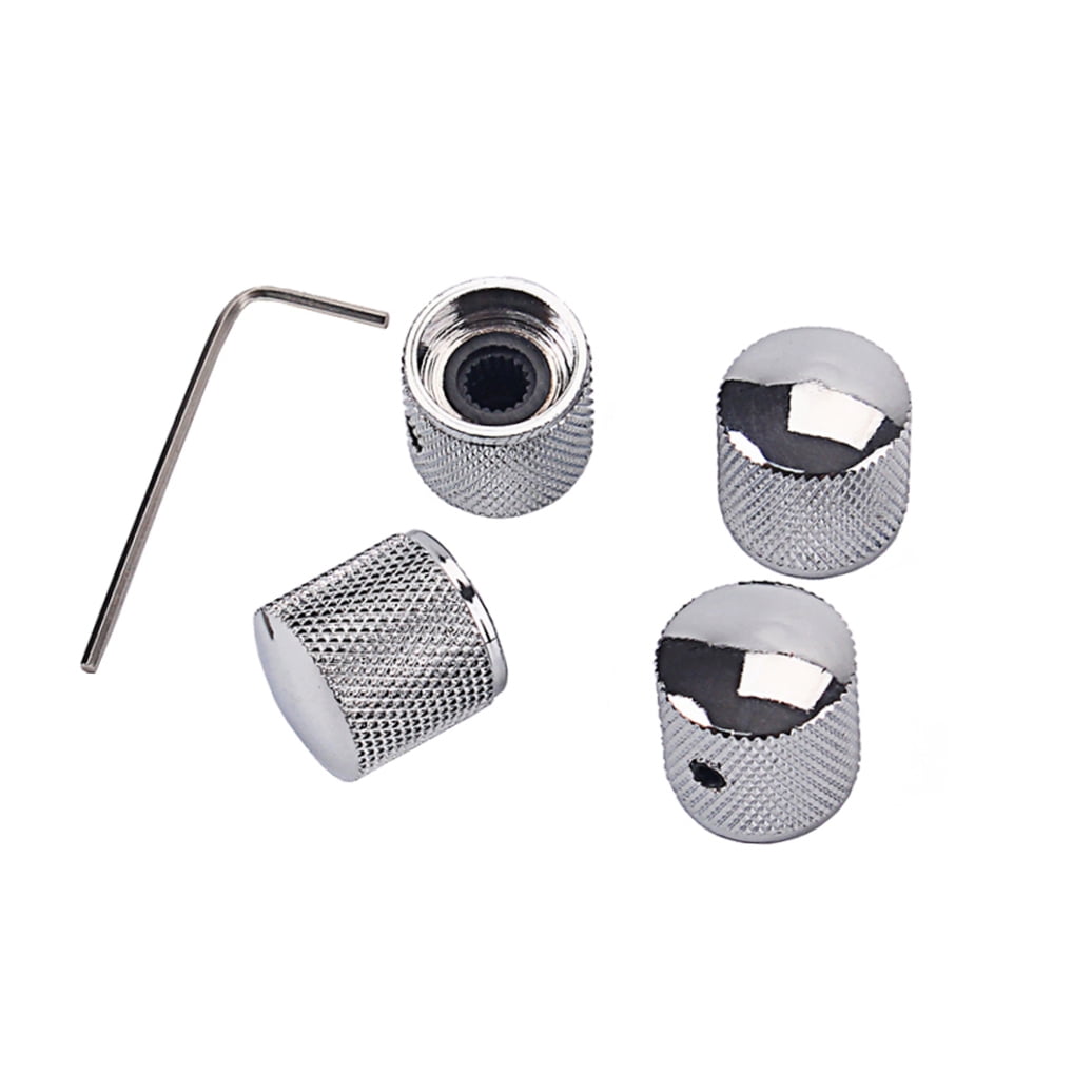 SWETRACE 4Pcs Metal Hexagon Knobs for Guitar Volume Control Silver 1.8 x 1.8 x 0.73in V1189-LWWAL-20260327-03625