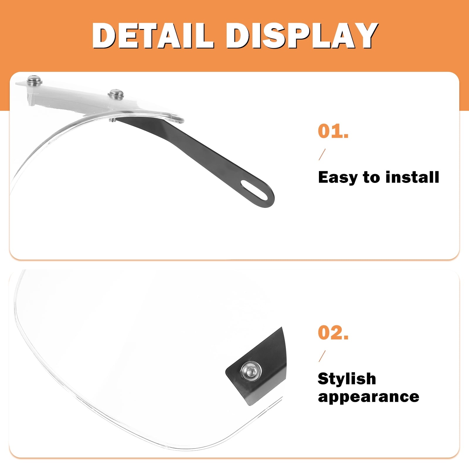 SWETRACE 1Pcs Scooter Windshield Universal Transparent Rectangular Abs For Outdoor Riding 10.2*8.9*0.4In V1189-LWWAL-20260327-03634
