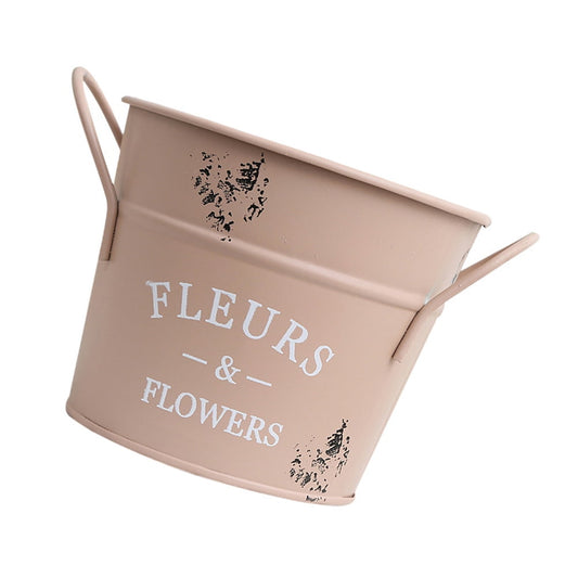 SWETRACE 1Pack Galvanized Bucket Planter in Pink for Outdoor and Indoor Decor 13X4.1In V1189-LWWAL-20260327-03635