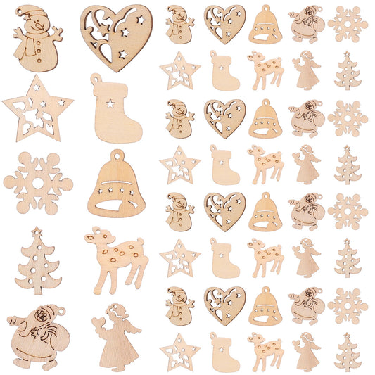 SWETRACE 100Pcs Small Wood Holiday Cutouts Unfinished Wood Slices Diy Wood Chips For Christmas Decorations V1189-LWWAL-20260327-03638