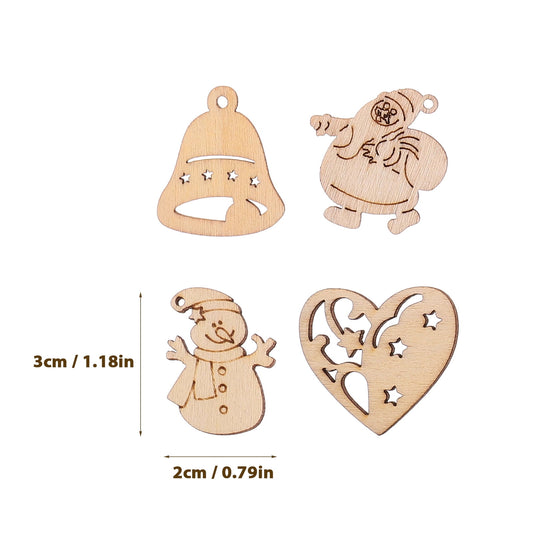 SWETRACE 100Pcs Small Wood Holiday Cutouts Unfinished Wood Slices Diy Wood Chips For Christmas Decorations V1189-LWWAL-20260327-03638
