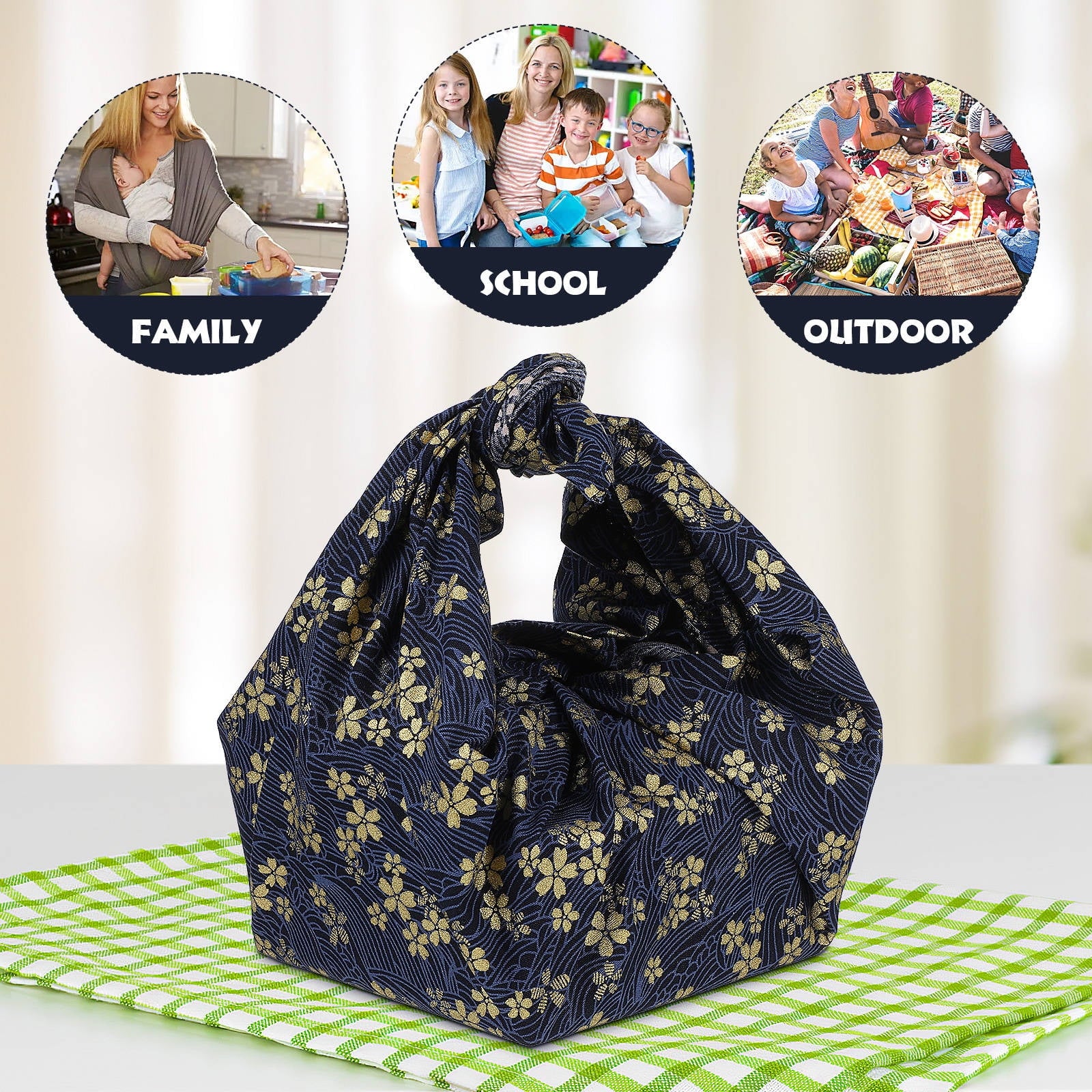 SWETRACE Square Japanese Style Wrapping Cloth Blue 1Pack 27.6x27.6in V1189-LWWAL-20260327-03642