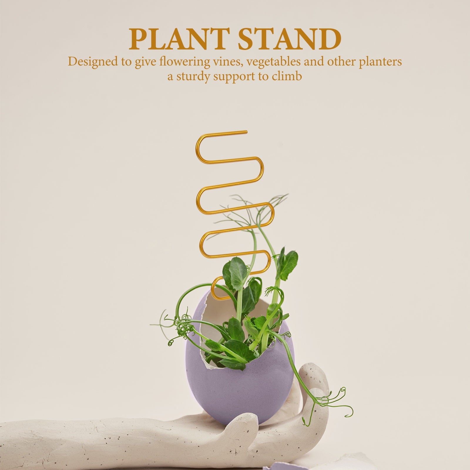 SWETRACE 2Pcs Curved Shape Iron Garden Trellis for Indoor Potted Plants Home Decorative Support 13.4x4.1in V1189-LWWAL-20260327-03685