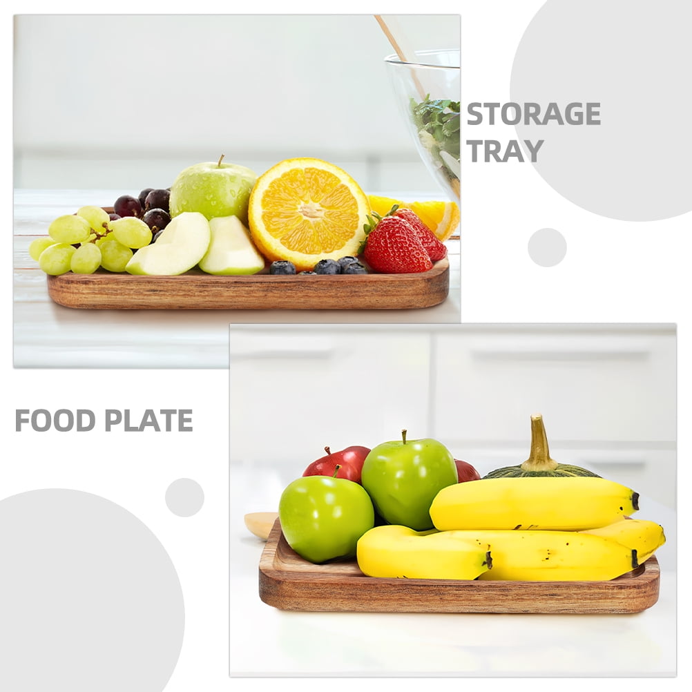 SWETRACE Wood Fruit Tray Wooden Tray Multi-Color 2Set V1189-LWWAL-20260327-03686