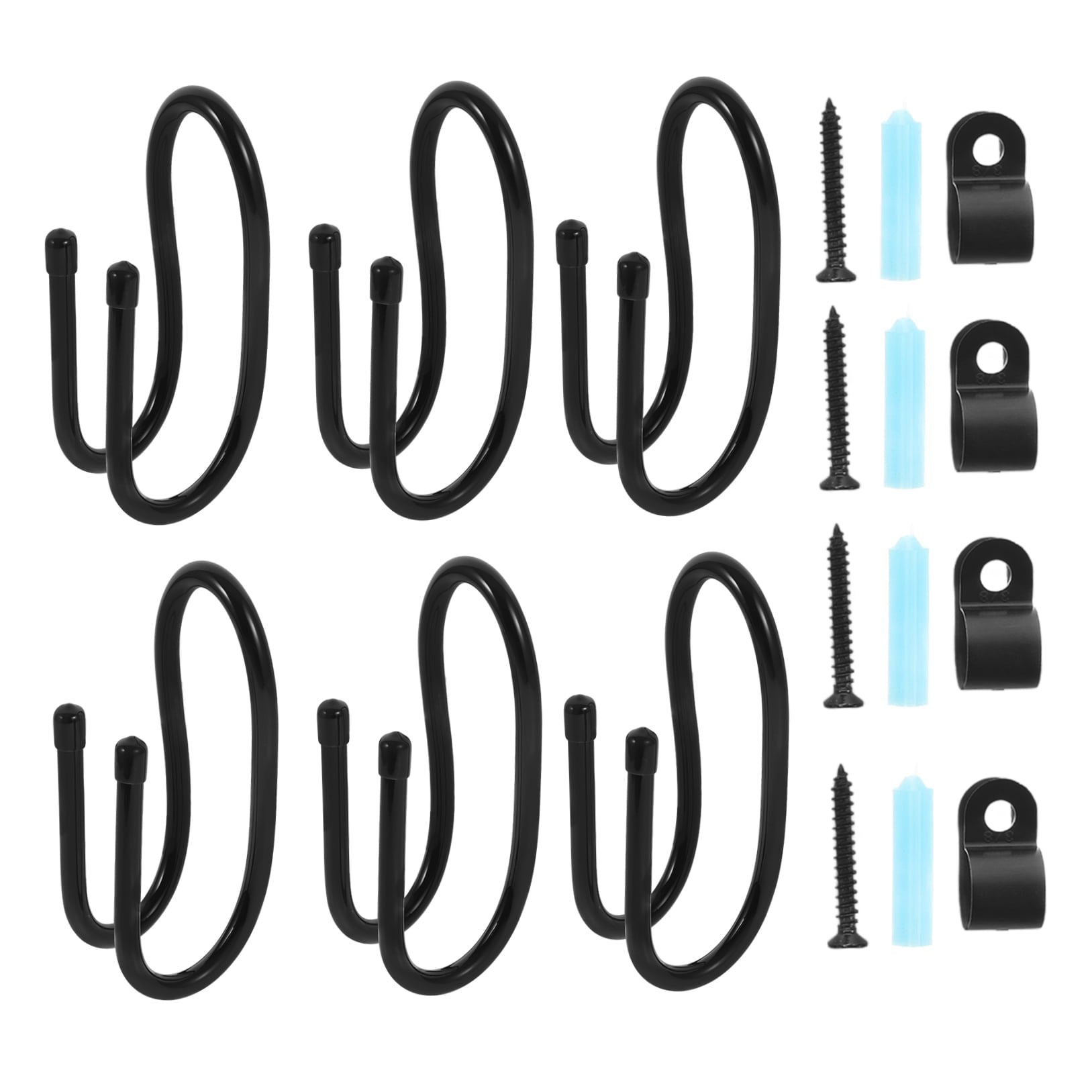 SWETRACE 6Pcs Sturdy Black Plastic Hooks for Pool Fence and Equipment 5.7x2.6x2.2in V1189-LWWAL-20260327-03704
