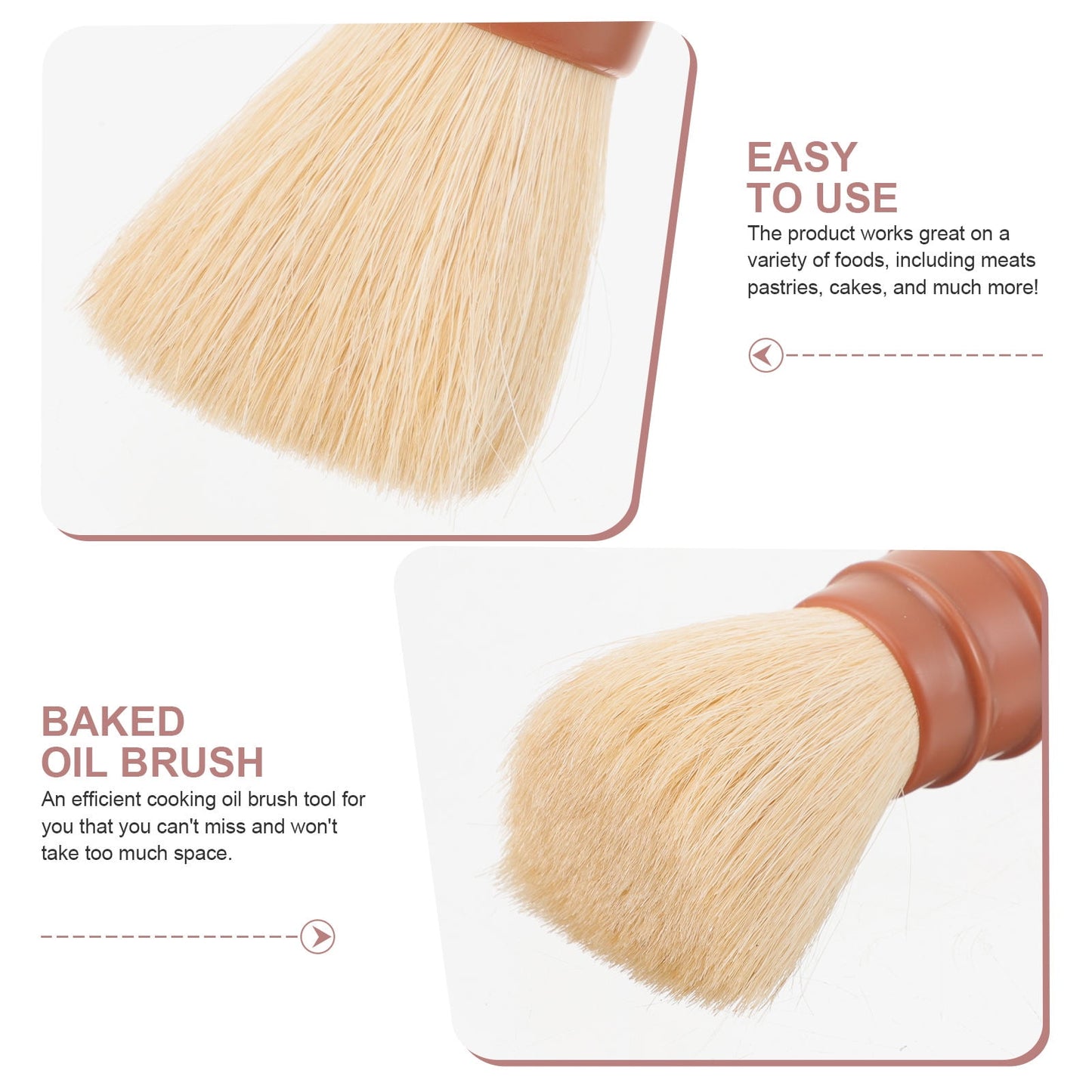 SWETRACE 1Set Round Bristles Basting Brush Baking Basting Brush for Outdoor Use V1189-LWWAL-20260327-03711