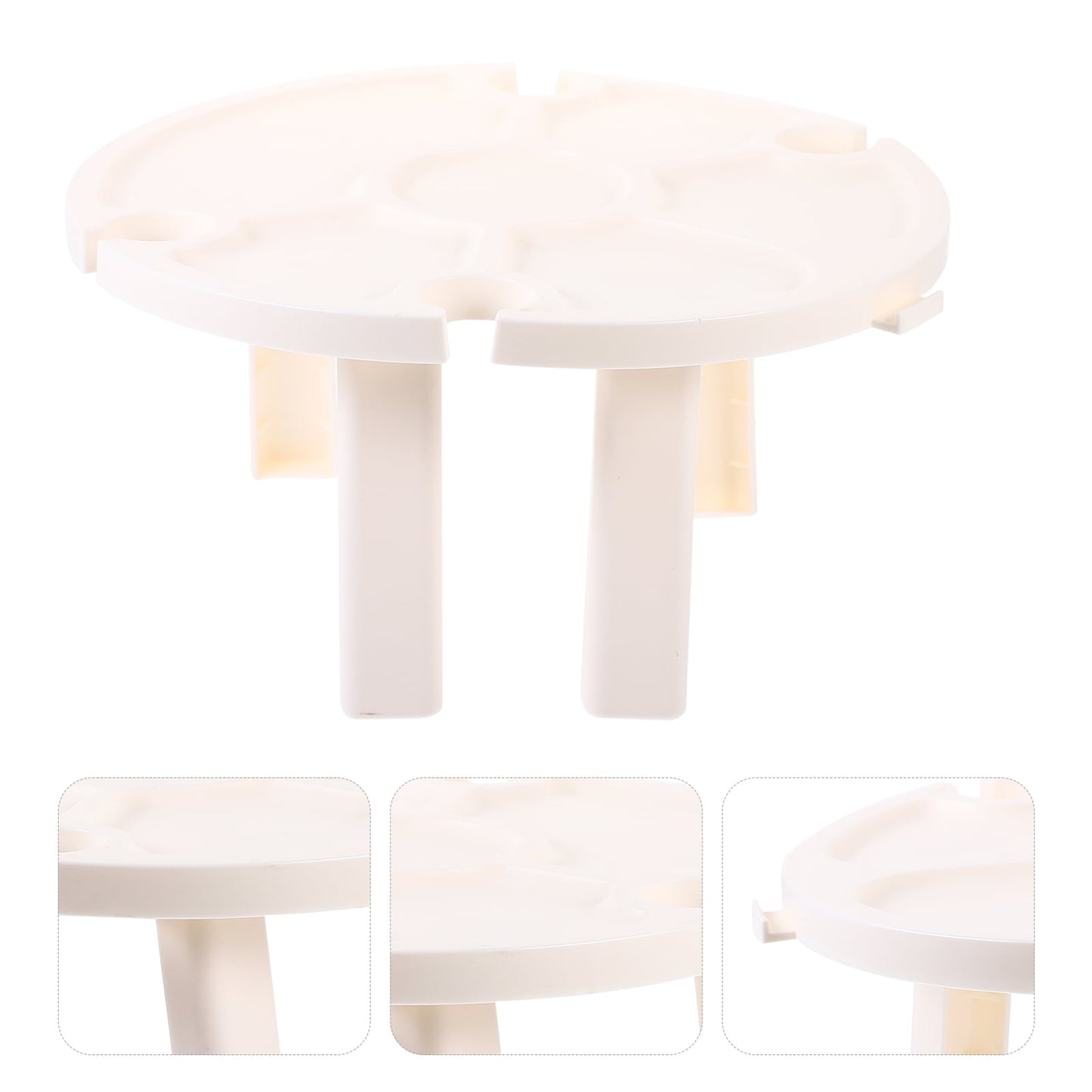 SWETRACE Small Outdoor Table Folding White Plastic 1Pcs 5.5X11.8X11.8in V1189-LWWAL-20260327-03712