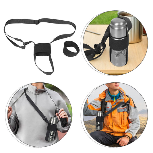 SWETRACE 1Set Adjustable Strap for Water Bottle in Black Polyester Ideal for Outdoor Activities V1189-LWWAL-20260327-03731