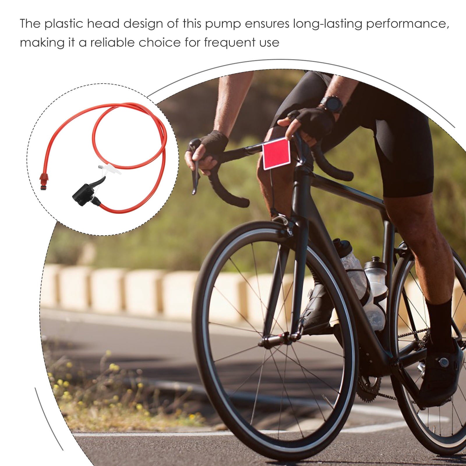 SWETRACE Bicycle Pump Hose Tpu Red 1Pcs 47.2X0.4X0.4In V1189-LWWAL-20260327-03739