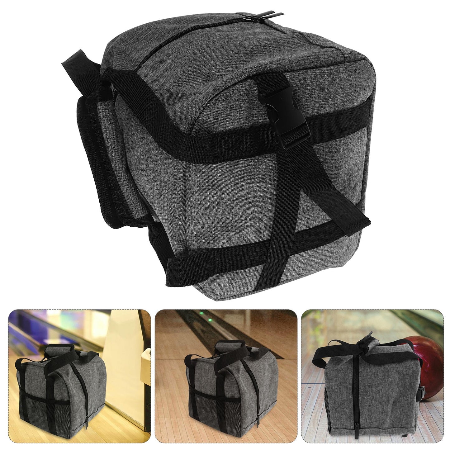 SWETRACE Single Ball Bowling Bag 1Pcs Grey Polyester with Ball Protection Feature for .7x8.7x8.7in V1189-LWWAL-20260327-03752