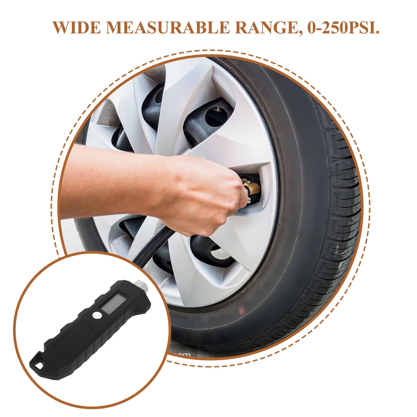 SWETRACE Truck Tire Pressure Gauge Long Bar Design Black 1Pcs V1189-LWWAL-20260327-03757