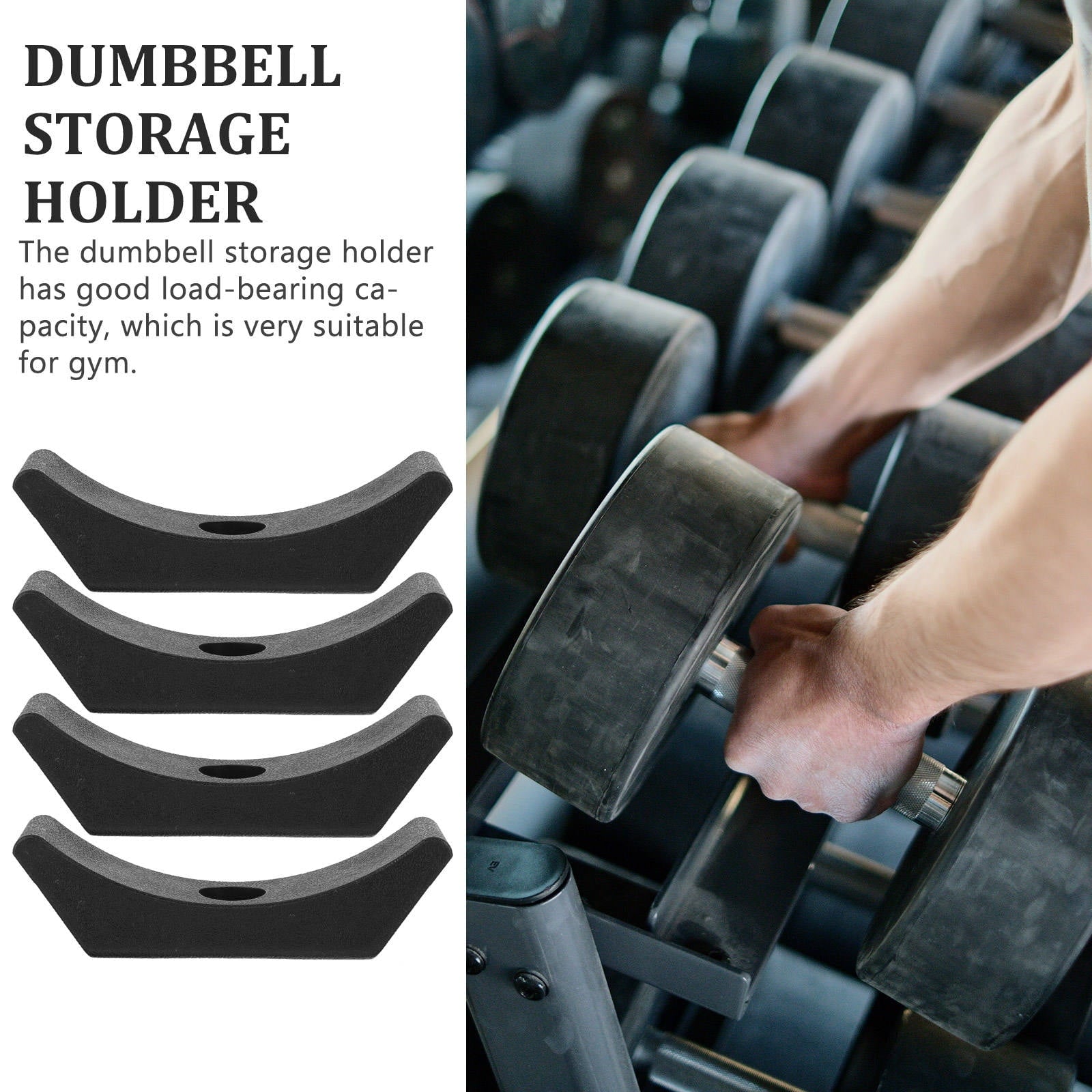 SWETRACE 4Pcs Small Dumbbell Rack Storage for Gym Accessories with Rectangular Shape and 15x5cm Size V1189-LWWAL-20260327-03774