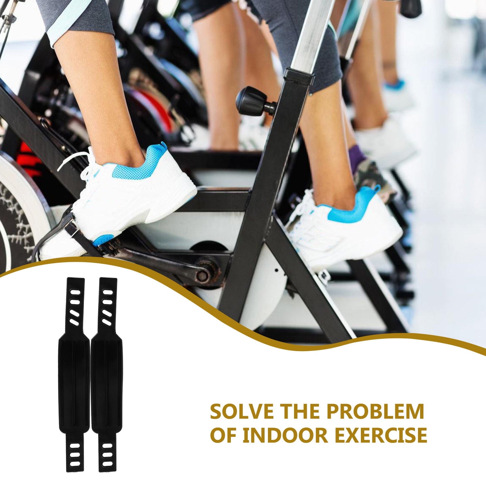 SWETRACE Rowing Machine Foot Straps Exercise Bike Pedal Straps Black 2Pcs Adjustable Design V1189-LWWAL-20260327-03789