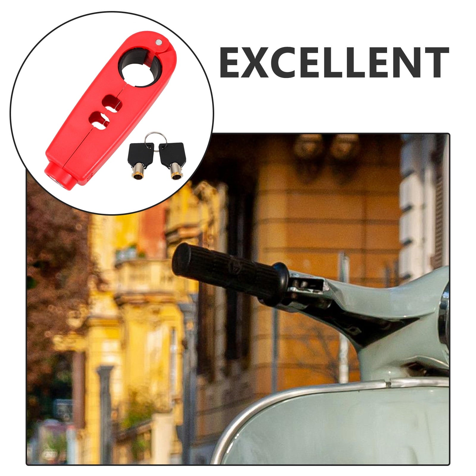 SWETRACE 1Pcs Compact Anti-scratch Surface Handlebar Lock Bicycle Outdoor Use 5.9x1.97x1.38in V1189-LWWAL-20260327-03791