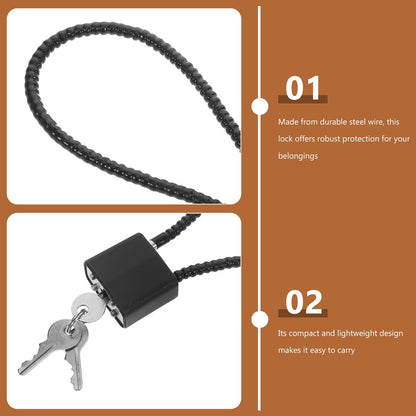 SWETRACE Bicycle Lock Cable Lock Steel Wire Black 1Pcs 5.9X2.5X0.8In V1189-LWWAL-20260327-03802