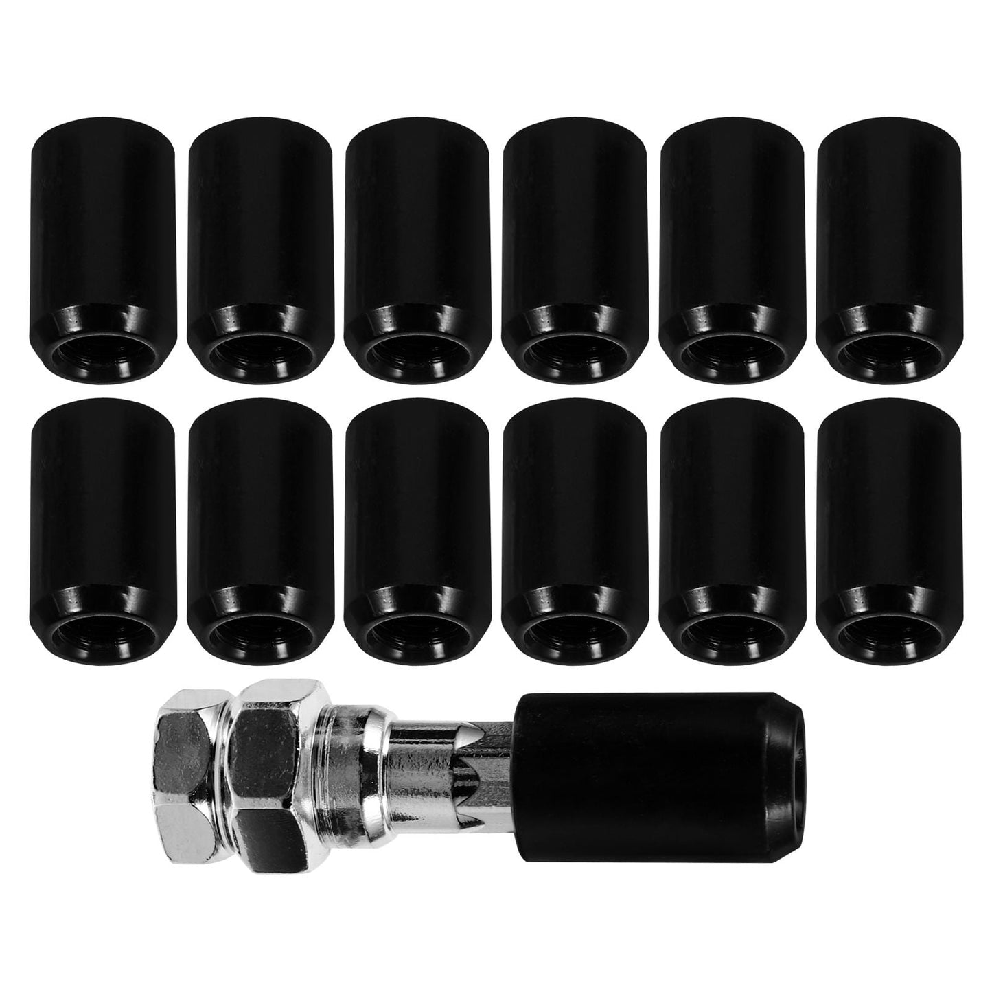 SWETRACE 16X Lug Nuts Black Aluminium Alloy Car Wheel Nut Covers Daily Use V1189-LWWAL-20260327-03805