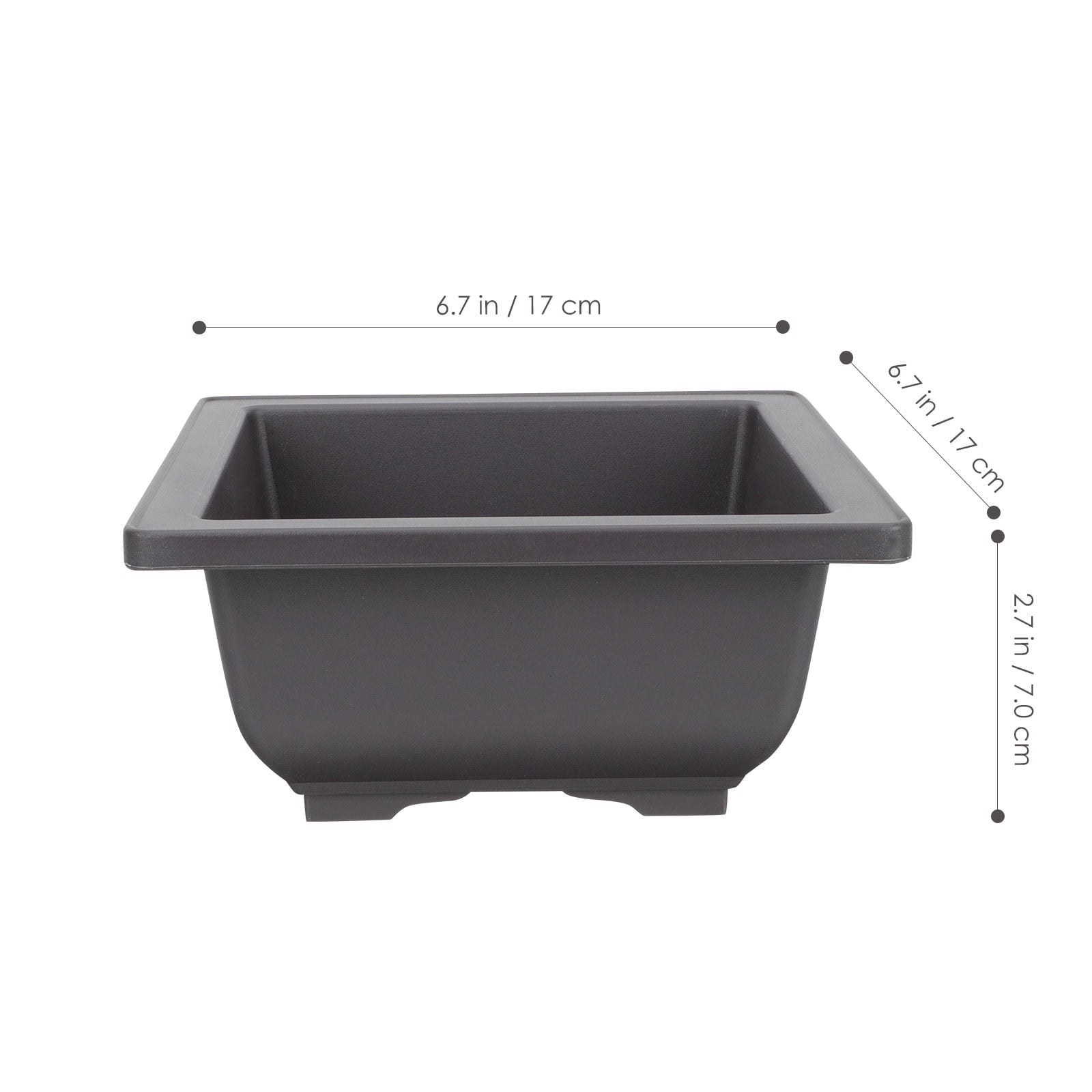 SWETRACE 5Pcs Square Flowerpots for Study Room and Office in Black 17x17cm V1189-LWWAL-20260327-03815