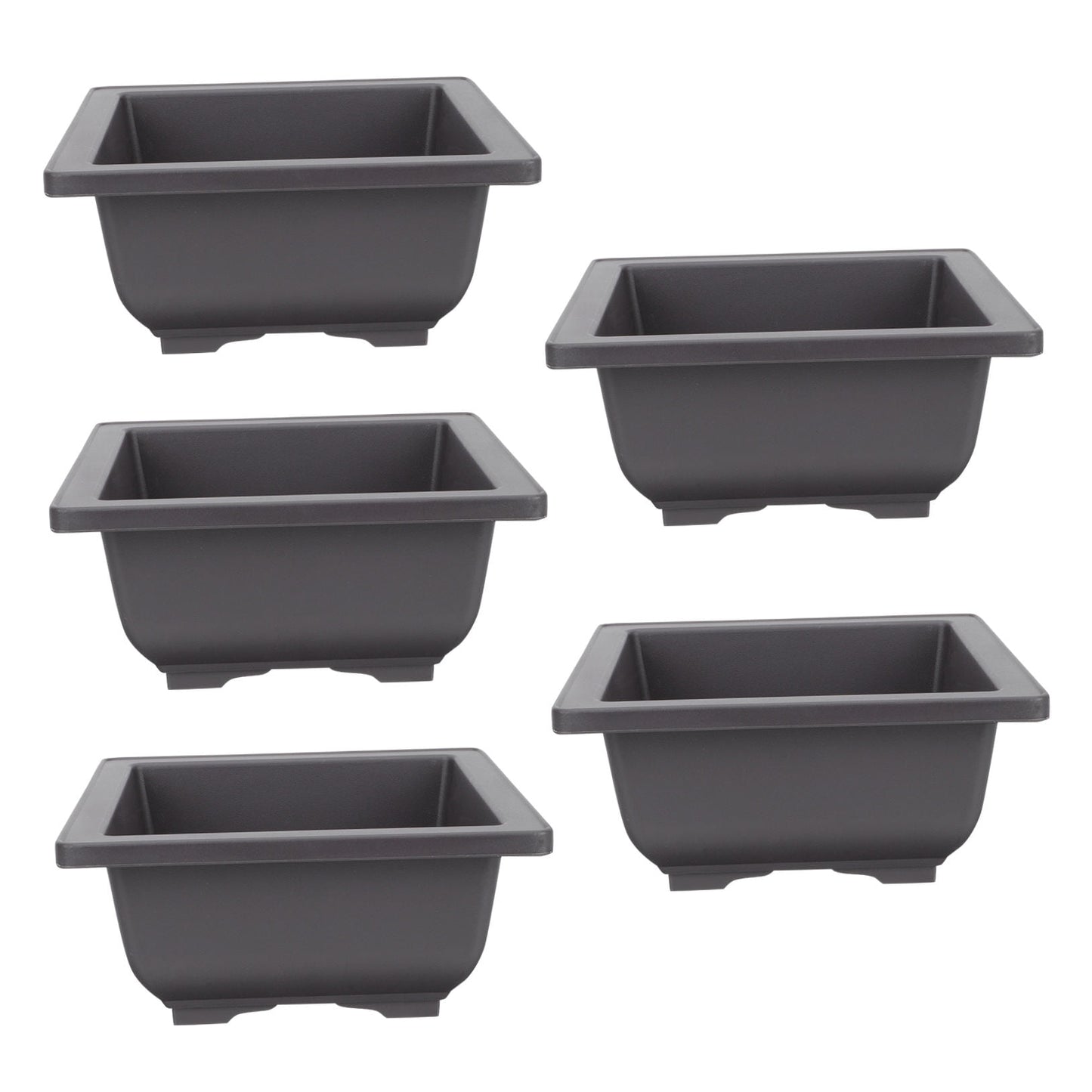SWETRACE 5Pcs Square Flowerpots for Study Room and Office in Black 17x17cm V1189-LWWAL-20260327-03815