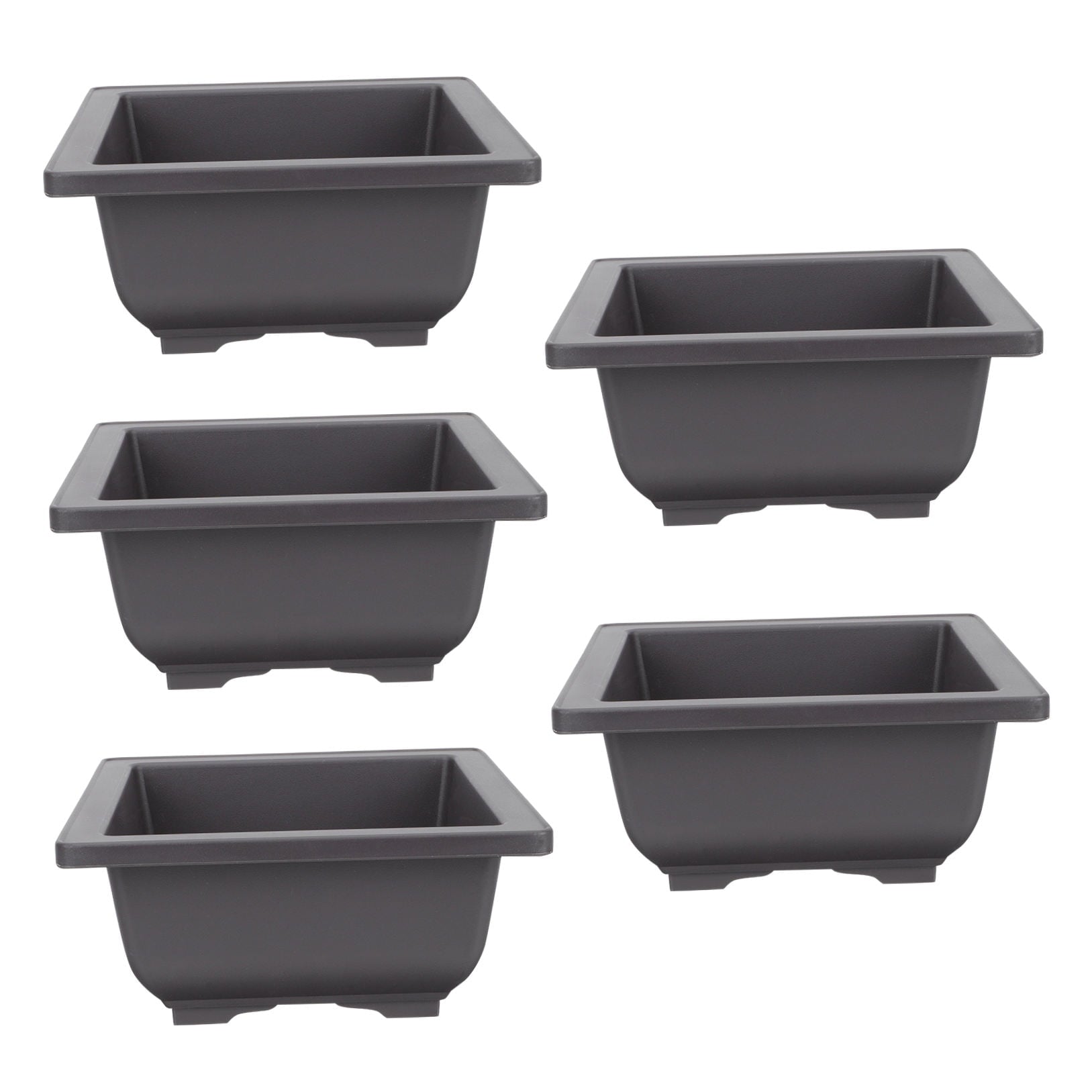 SWETRACE 5Pcs Square Flowerpots for Study Room and Office in Black 17x17cm V1189-LWWAL-20260327-03815