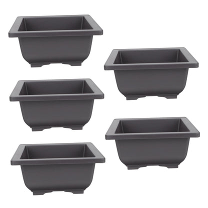 SWETRACE 5Pcs Square Flowerpots for Study Room and Office in Black 17x17cm V1189-LWWAL-20260327-03815