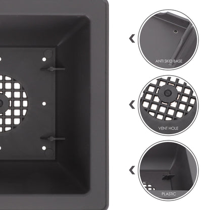 SWETRACE 5Pcs Square Flowerpots for Study Room and Office in Black 17x17cm V1189-LWWAL-20260327-03815