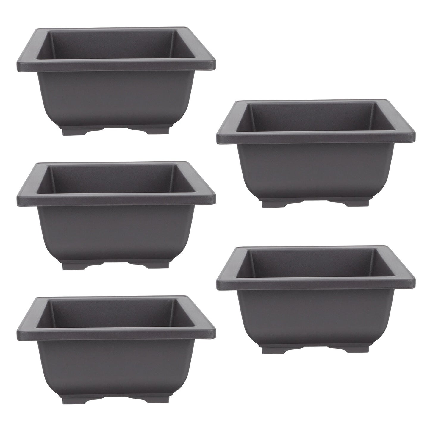 SWETRACE 5Pcs Square Flowerpots for Study Room and Office in Black 17x17cm V1189-LWWAL-20260327-03815