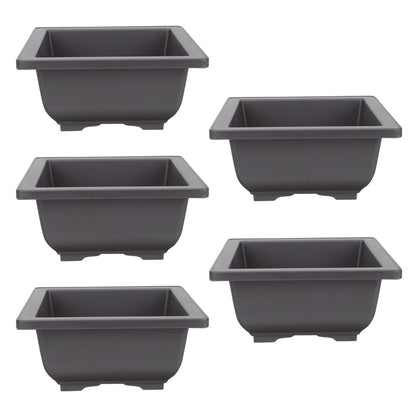 SWETRACE 5Pcs Square Flowerpots for Study Room and Office in Black 17x17cm V1189-LWWAL-20260327-03815