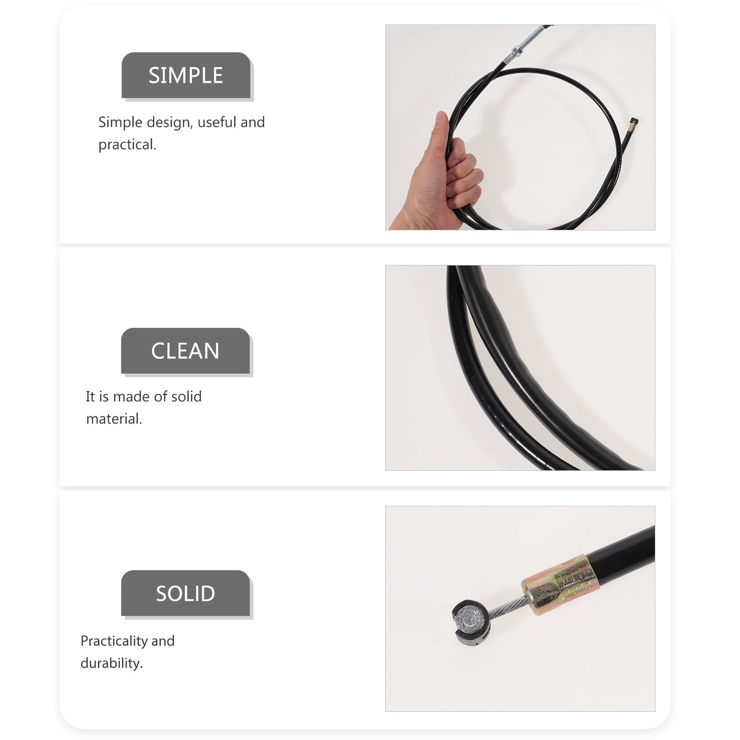 SWETRACE 1Pack Motorcycle Clutch Cable Extension Part Black PVC for ATV Scooter V1189-LWWAL-20260327-03823