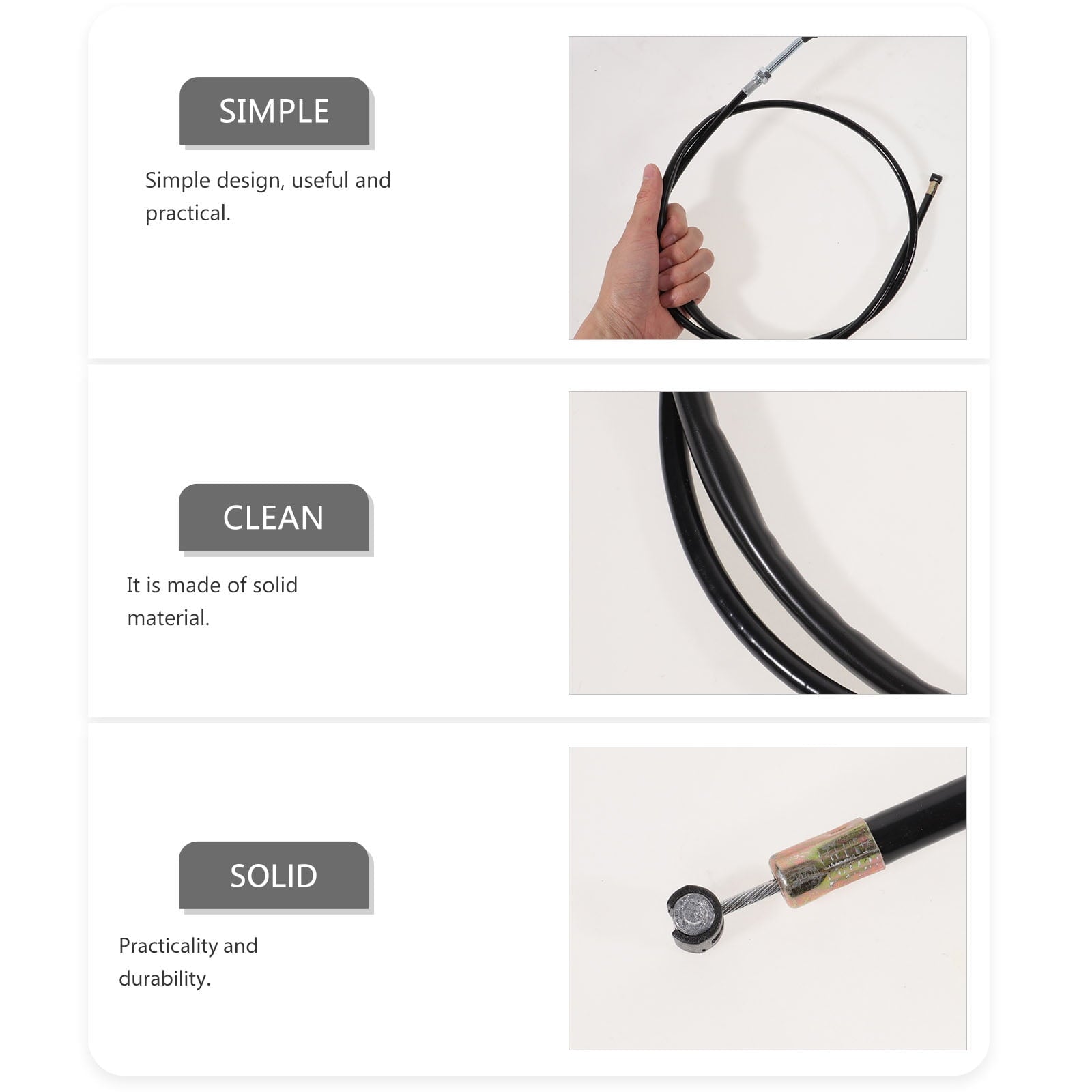 SWETRACE 1Pack Motorcycle Clutch Cable Extension Part Black PVC for ATV Scooter V1189-LWWAL-20260327-03823