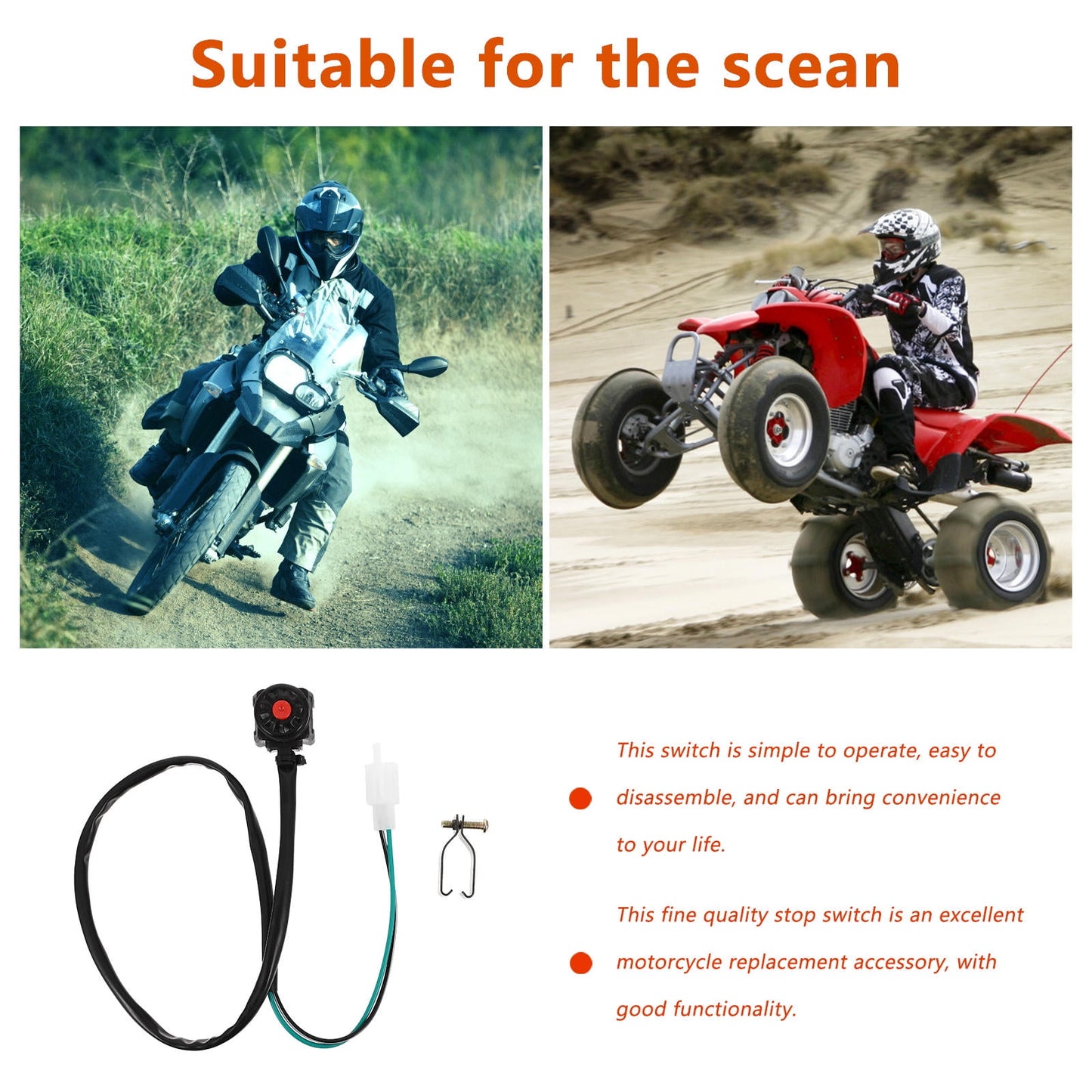 SWETRACE 1Pcs Motorcycle Kill Switch Ignition Start Function Handlebar Joint Button for ATV Use V1189-LWWAL-20260327-03827