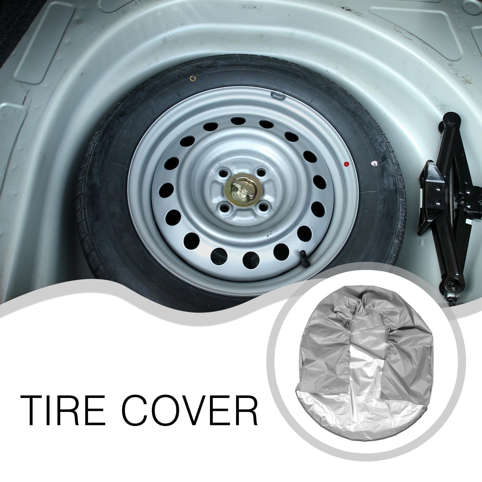 SWETRACE 1Pcs RV Spare Tire Cover in Grey Coated Polyester Prevents Cracking and Extends Lifespan V1189-LWWAL-20260327-03831