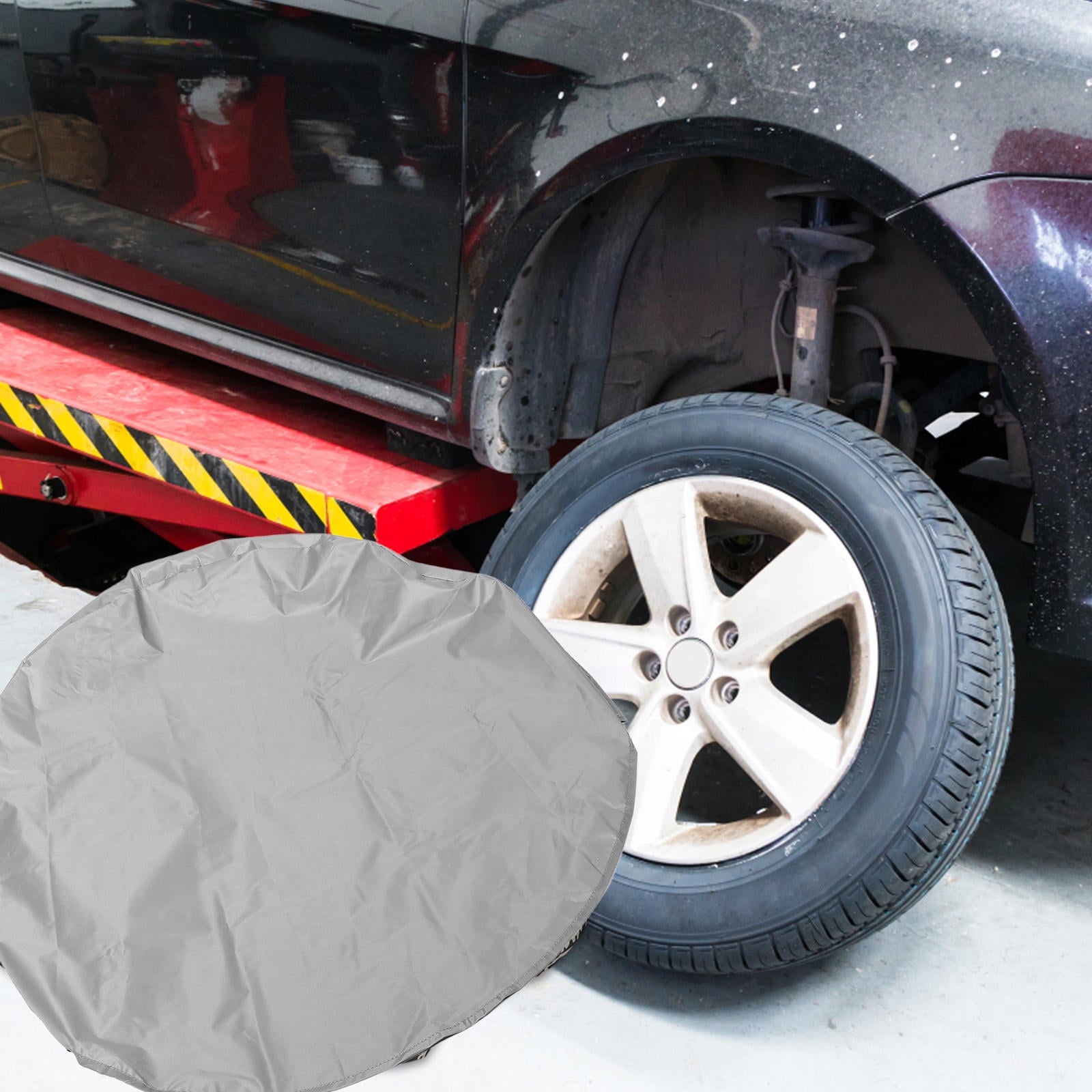 SWETRACE 1Pcs RV Spare Tire Cover in Grey Coated Polyester Prevents Cracking and Extends Lifespan V1189-LWWAL-20260327-03831